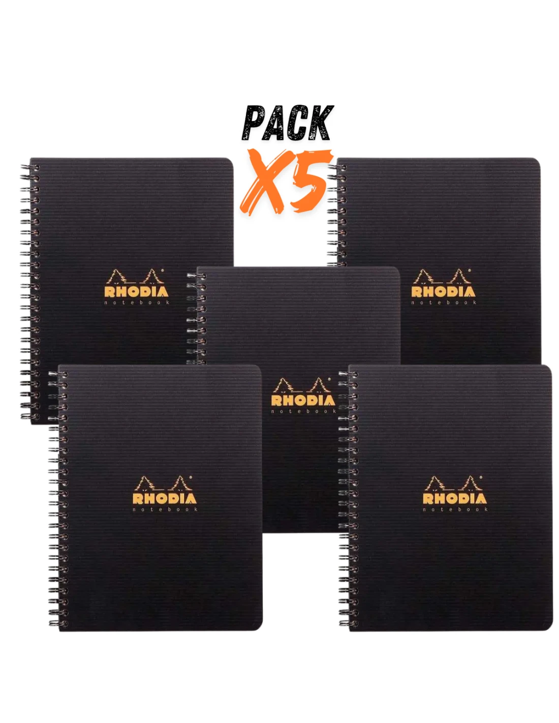 Lot De 5 Cahiers Spirale Notebook Rhodia A5+ Petits Carreaux 160 Pages 4 Lot De 5 Cahiers Spirale Notebook Rhodia A5+ Petits Carreaux 160 Pages – Image 2