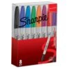 Lot De 8 Marqueurs Permanents à Pointe Fine Sharpie -Scolaires Fournitures Magasin lot de 8 marqueurs permanents sharpie