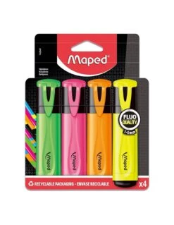 Maped - 4 Surligneurs Fluo Aux Couleurs Éclatantes