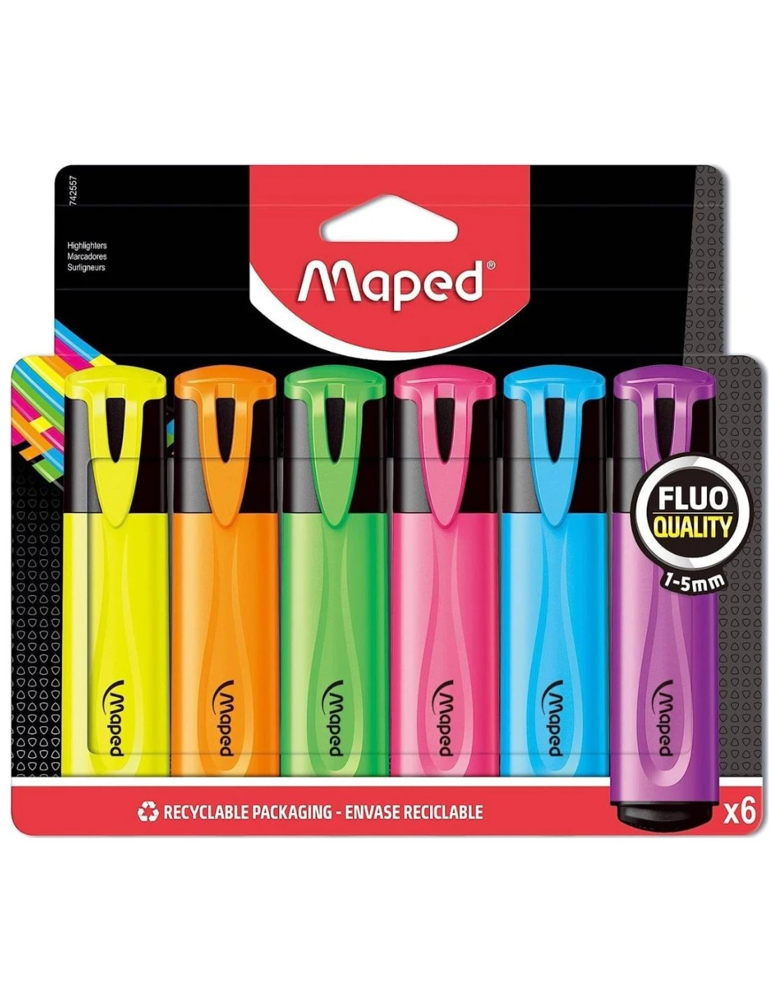 6 Surligneurs Maped Fluo'Peps Classic 3 6 Surligneurs Maped Fluo'Peps Classic