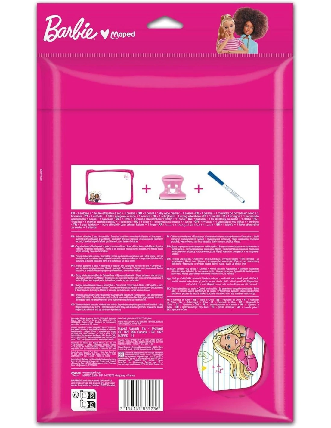 Maped - Kit Ardoise Blanche Barbie - Souple Incassable 8 Maped - Kit Ardoise Blanche Barbie - Souple Incassable – Image 6