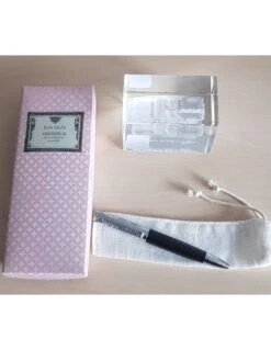 Mini Stylo Bille OBERTHUR Lilas Bois D'Ebène Avec Etui