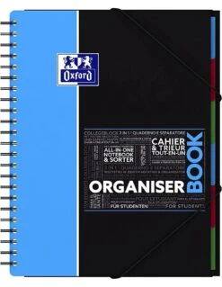 Oxford Cahier Etudiant A4 Avec élastique OrganiserBook 160 Pages 5x5 Mm