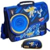 Pack Cartable Sonic 38 Cm + Trousse 2 Compartiments 1 Pack Cartable Sonic 38 Cm + Trousse 2 Compartiments -Scolaires Fournitures Magasin pack cartable sonic 38 cm trousse 2 compartiments