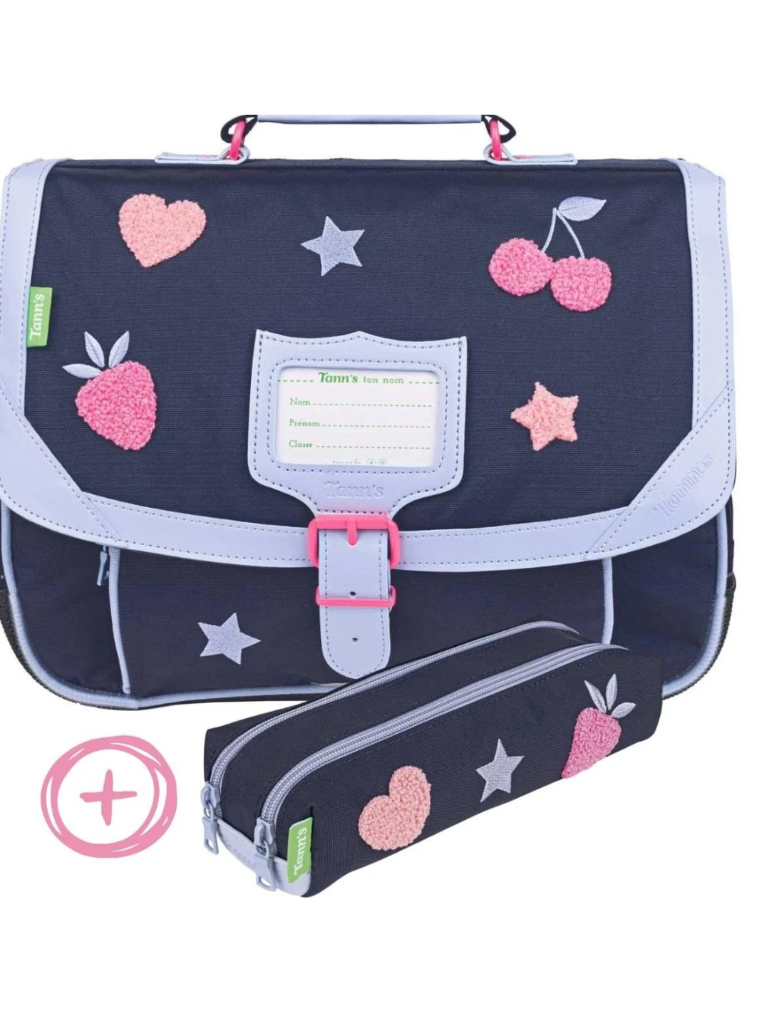 Pack Cartable + Trousse Tann's Juliette Bleu Marine 3 Pack Cartable + Trousse Tann's Juliette Bleu Marine