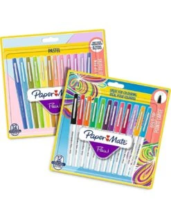 Pack De 24 Stylos Feutres Paper Mate Flair Lumineux & Pastel