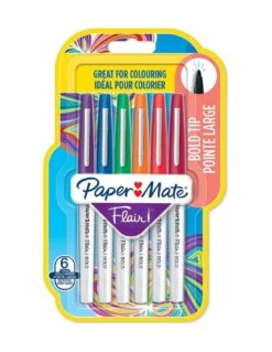 Paper Mate Flair Bold Stylo Feutres Pointe épaisse 6 Couleurs Assortis