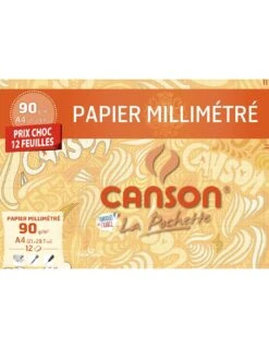 Papier Millimétré Canson 12 Feuilles A4