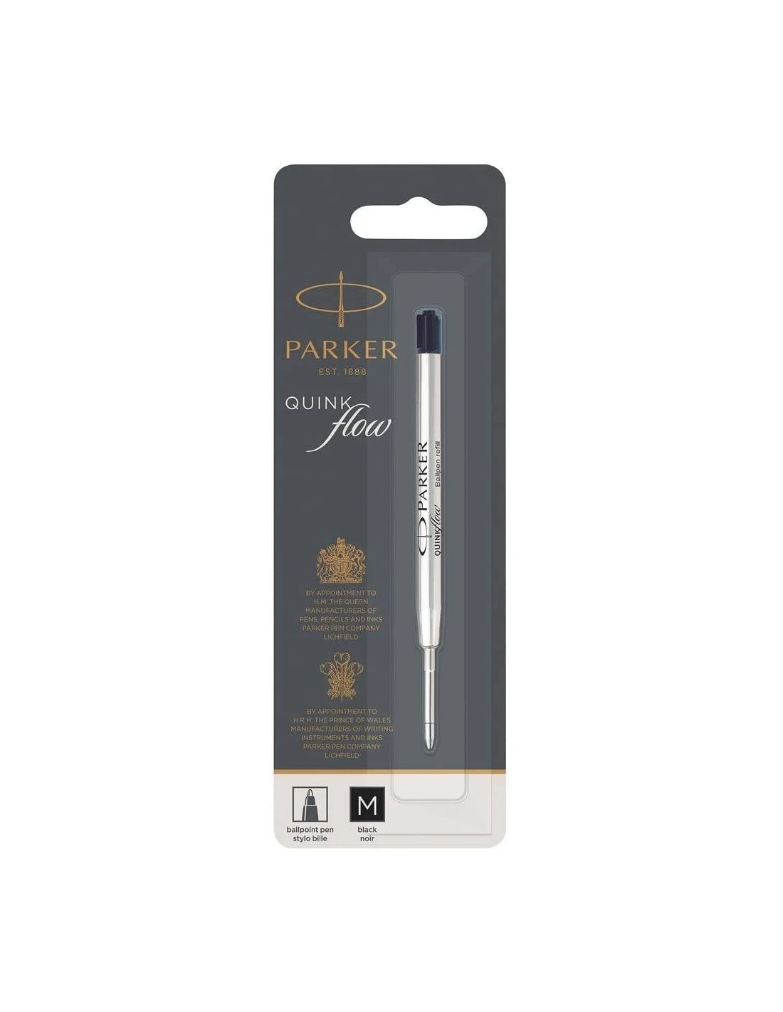 Parker® Parker Quink Recharge Encre Noire Stylo Bille Pointe Moyenne 3 Parker® Parker Quink Recharge Encre Noire Stylo Bille Pointe Moyenne
