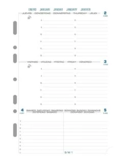 Exacompta Recharge Exatime 21 - Semainier Millésimé - Janvier à Décembre 2025
