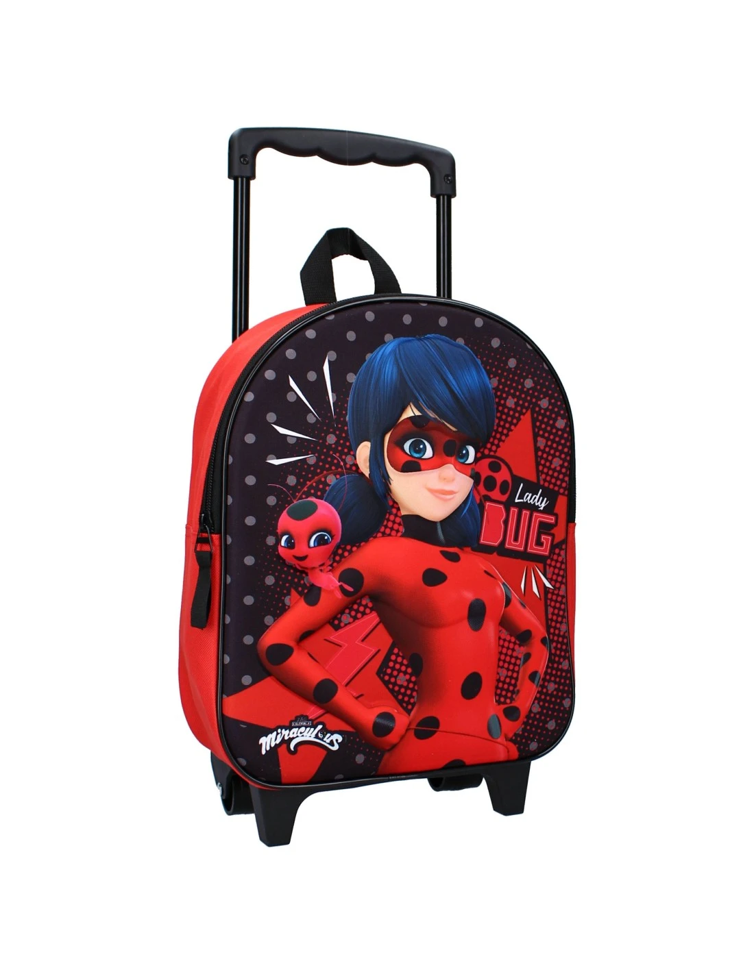 Sac à Dos à Roulettes Miraculous Ladybug Rouge Friends 3 Sac à Dos à Roulettes Miraculous Ladybug Rouge Friends – Image 2