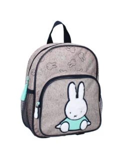 Sac à Dos Miffy 2 Compartiments Gris -Scolaires Fournitures Magasin sac a dos miffy sweet and furry gris 1