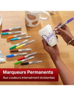 Sharpie Marqueurs Permanents Couleurs Fluorescentes -Scolaires Fournitures Magasin sharpie marqueurs permanents assortiment de 4 couleurs fluorescentes 3