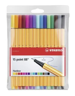 STABILO POINT 88 Pack De 15 Couleurs Assorties