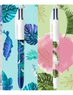 Pack De 2 Stylos BIC 4 Couleurs Tye And Dye Série Botanique