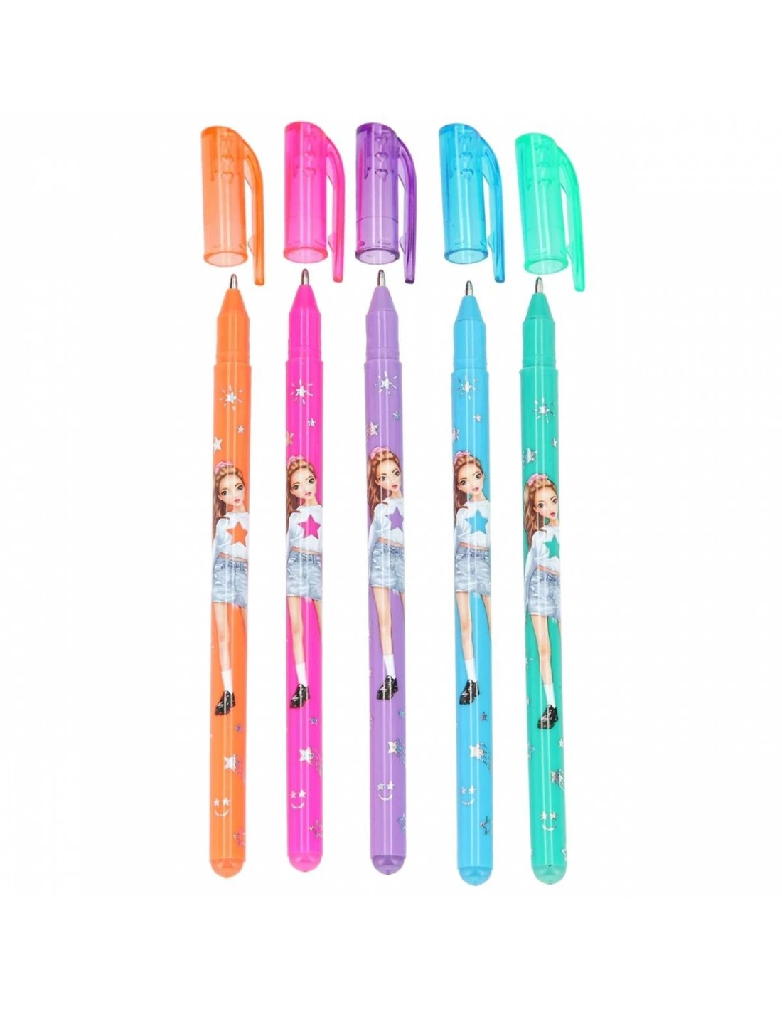 TOPModel Set De 5 Stylos Roller Paillettes 4 TOPModel Set De 5 Stylos Roller Paillettes – Image 2