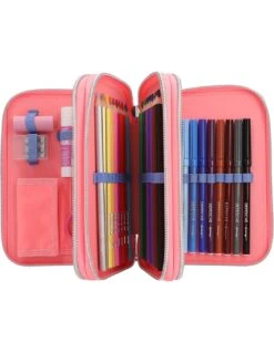 TOPModel Trousse 3 Compartiments Coeur Avec Paillettes Réversibles -Scolaires Fournitures Magasin topmodel trousse 3 compartiments avec paillettes 4