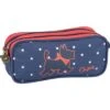Trousse Chipie 2 Compartiments New Galaxie Bleu Et Rouge 22cm -Scolaires Fournitures Magasin trousse chipie double compartiments new galaxie 22cm