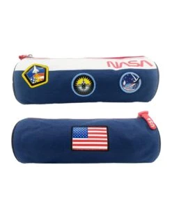 Trousse NASA 1 Compartiment - Ronde Bleu Marine Avec Motif