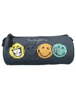 Trousse Ronde Smiley World Grise 7 Trousse Ronde Smiley World Grise -Scolaires Fournitures Magasin trousse ronde smileyworld 1