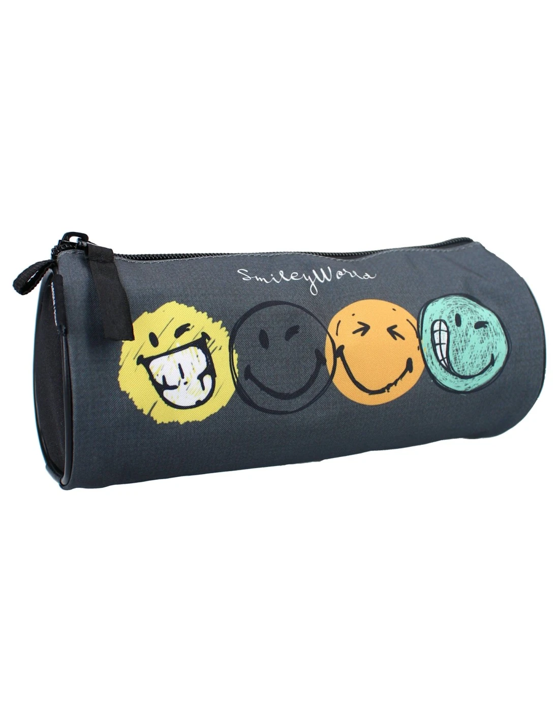Trousse Ronde Smiley World Grise 3 Trousse Ronde Smiley World Grise