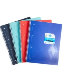 U Cahier Spirale 21x29,7cm Grands Carreaux Seyes 90g 180p Assortis