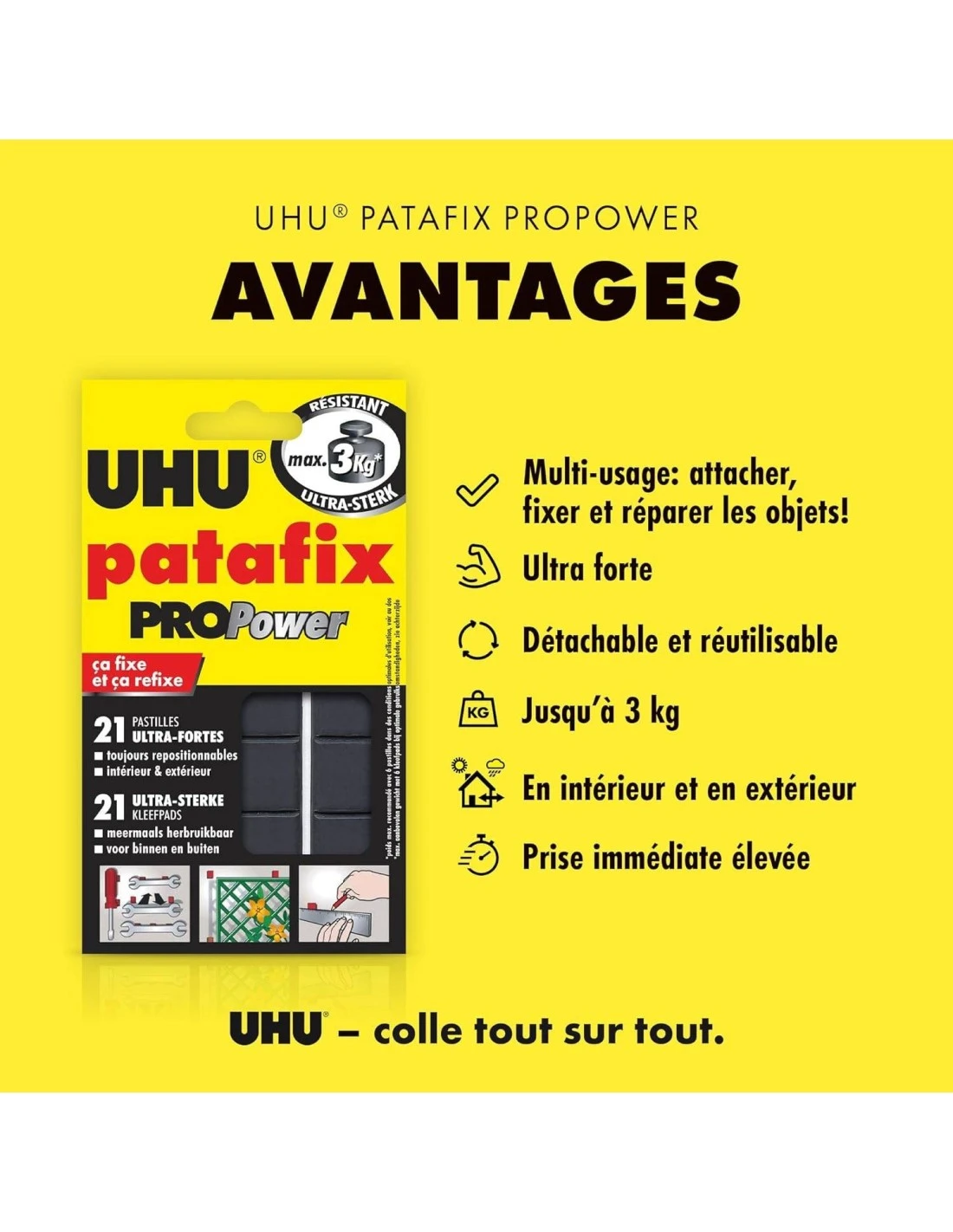 UHU® UHU 21 Patafix Pro Power Résistance Ultra Forte 8 UHU® UHU 21 Patafix Pro Power Résistance Ultra Forte – Image 6