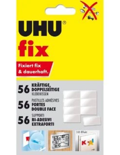 UHU® UHU Fix - 56 Pastilles Adhésives Fortes Double Face -Scolaires Fournitures Magasin uhu fix 56 pastilles adhesives fortes double face 1