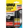 UHU® UHU Power Glue - 2 Tubes De Colle Instantanée 3g -Scolaires Fournitures Magasin uhu power glue colle liquide instantanee 3g